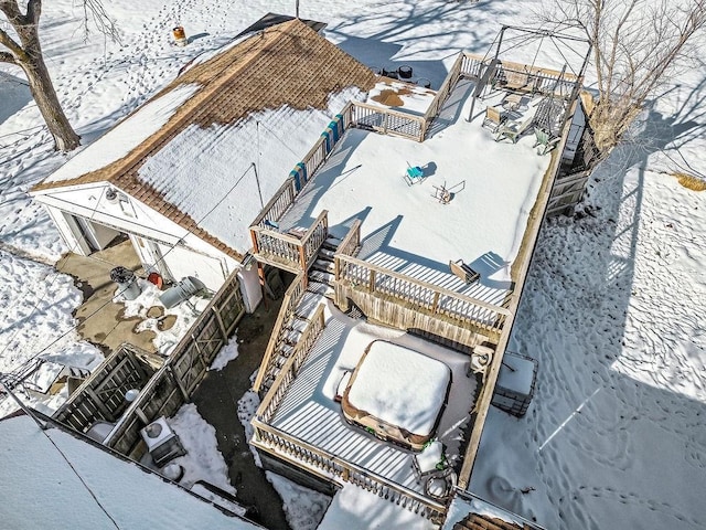 view of snowy aerial view