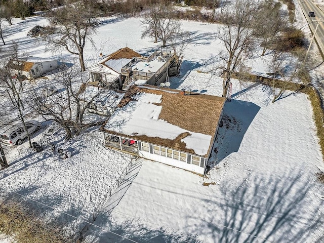 view of snowy aerial view