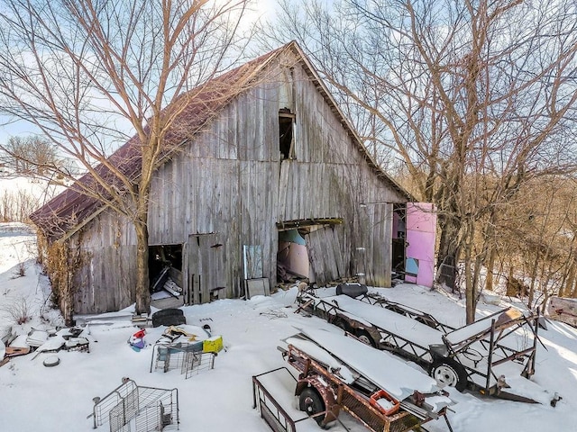 view of snow covered structure