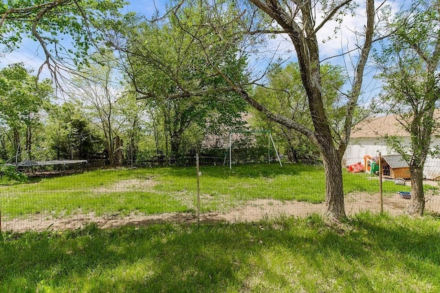 view of yard with a playground