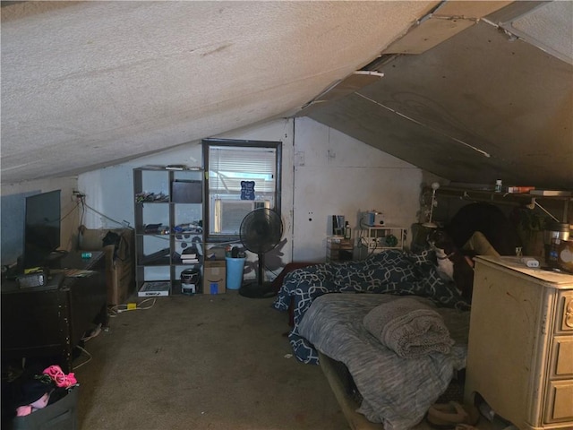 38708 E Hudson Rd, Oak Grove, MO 64075 - bedroom with vaulted ceiling, a textured ceiling, and cooling unit