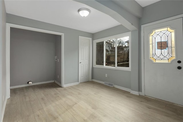 foyer featuring light hardwood / wood-style flooring