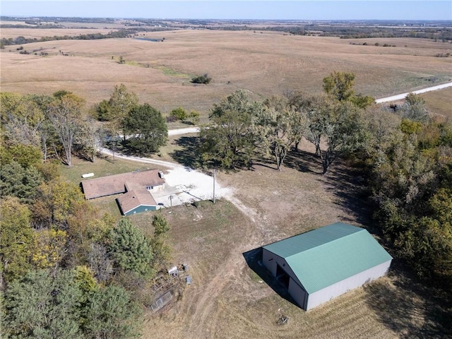 bird's eye view with a rural view