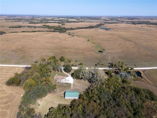 aerial view with a rural view