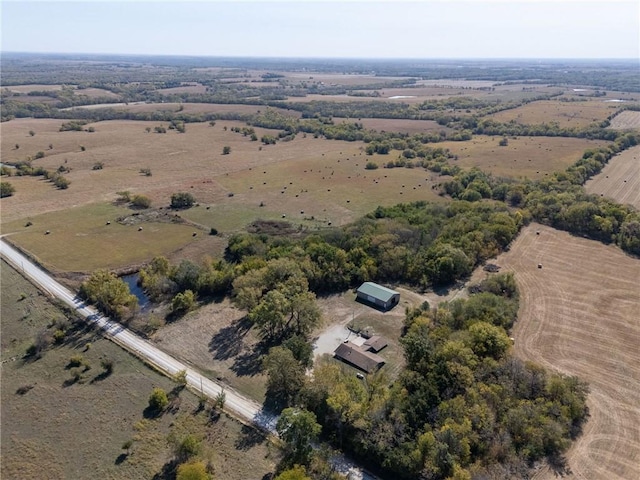 aerial view featuring a rural view