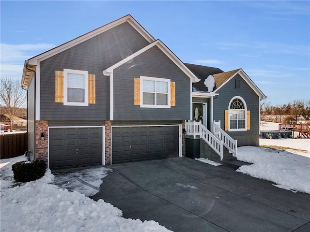 view of front of house with a garage