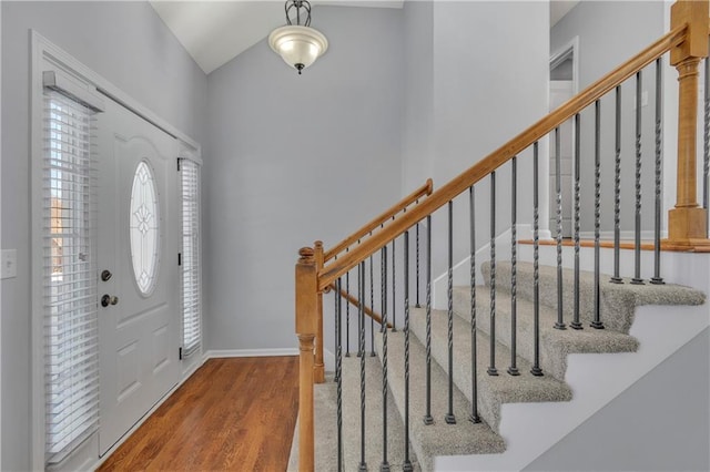 entrance foyer with hardwood / wood-style floors