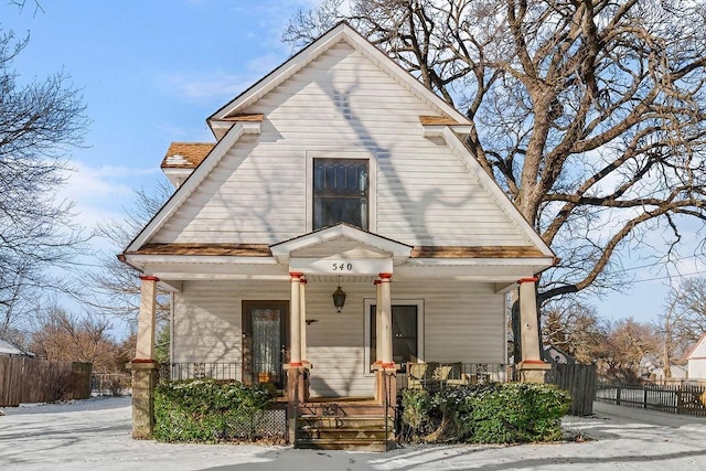 view of front of home with a porch