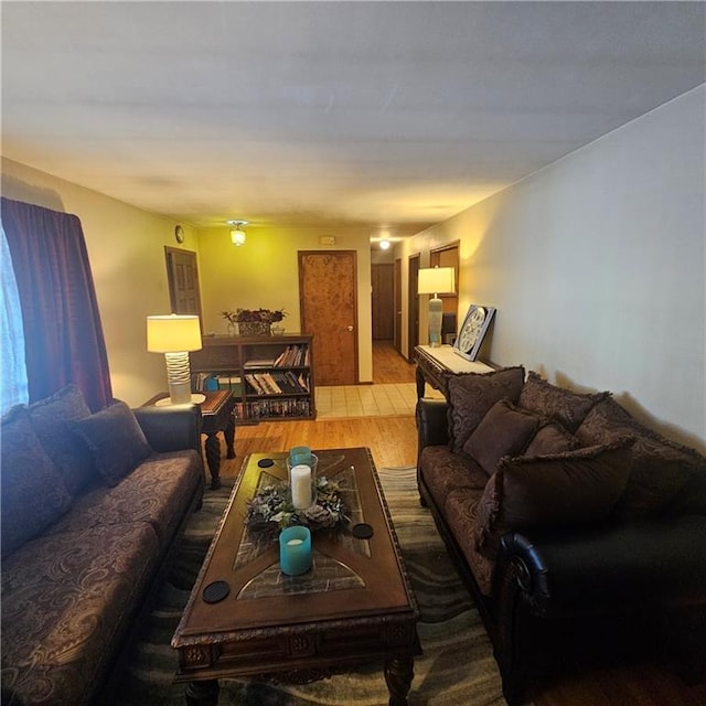 living room featuring hardwood / wood-style flooring