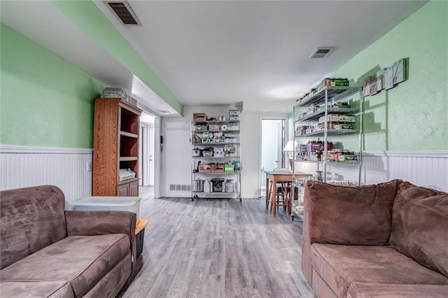 living room featuring hardwood / wood-style flooring