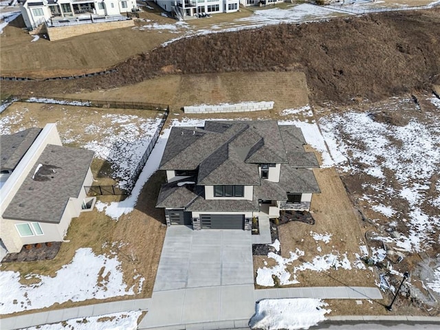 view of snowy aerial view