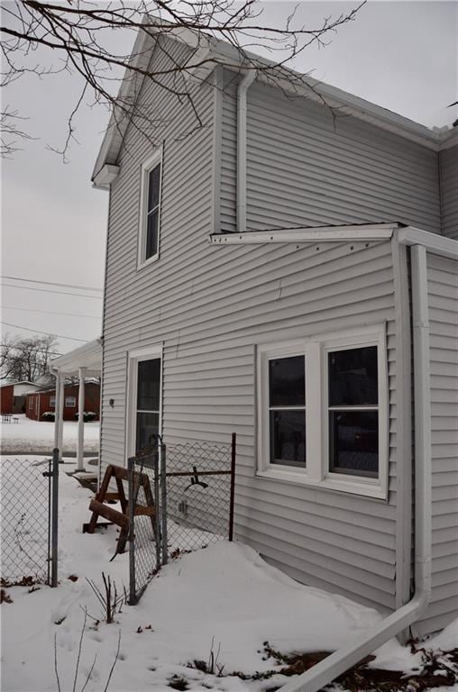 view of snowy exterior