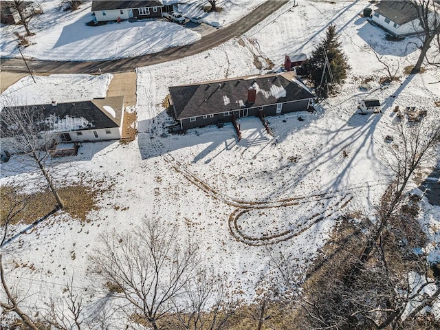 view of snowy aerial view