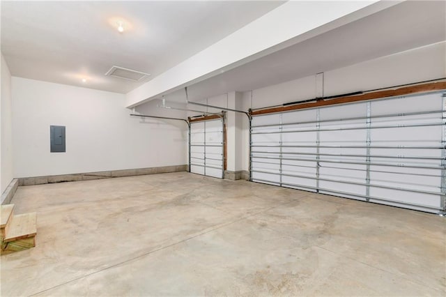 garage with electric panel