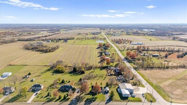 aerial view featuring a rural view