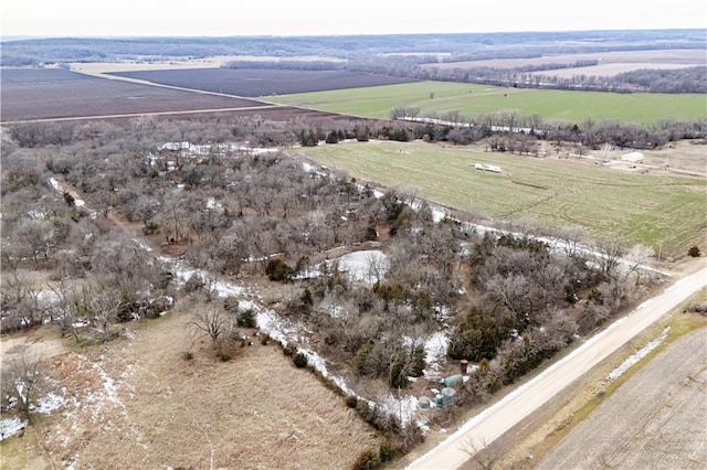 aerial view with a rural view