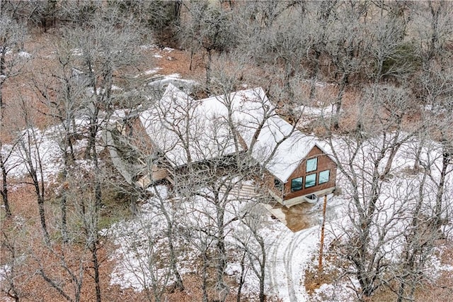 view of snowy aerial view