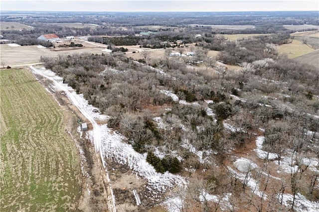 aerial view featuring a rural view