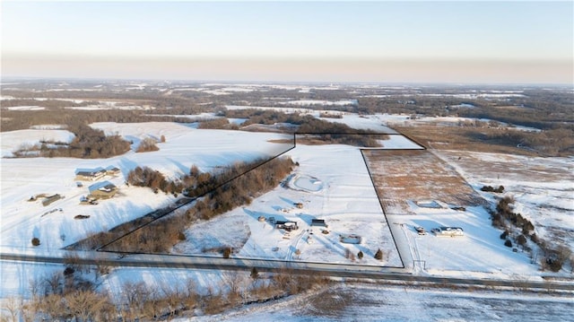 view of snowy aerial view