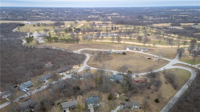 aerial view with a rural view