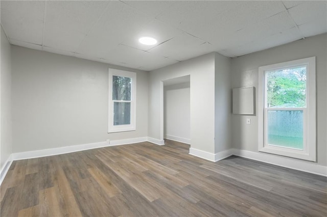 empty room featuring wood-type flooring