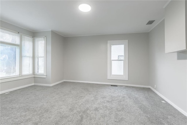 unfurnished room featuring carpet floors and a wealth of natural light