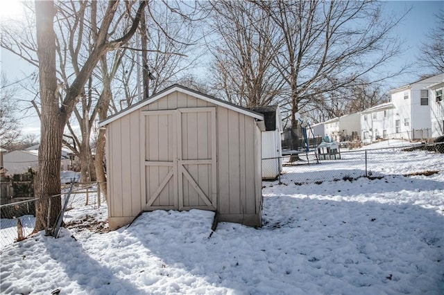 view of snow covered structure