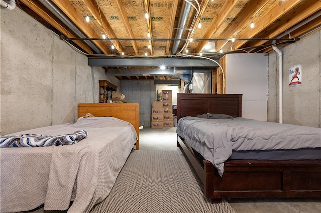 bedroom with concrete flooring