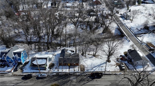 view of snowy aerial view