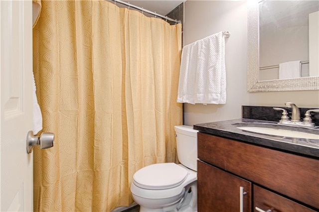 bathroom with toilet and vanity