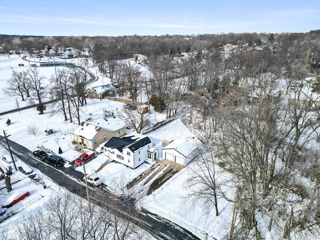 view of snowy aerial view