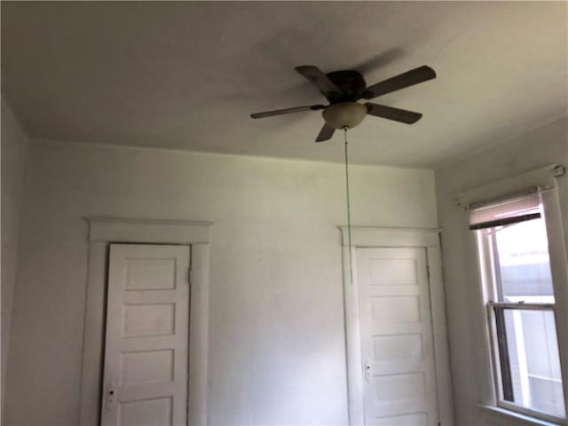 spare room featuring ceiling fan