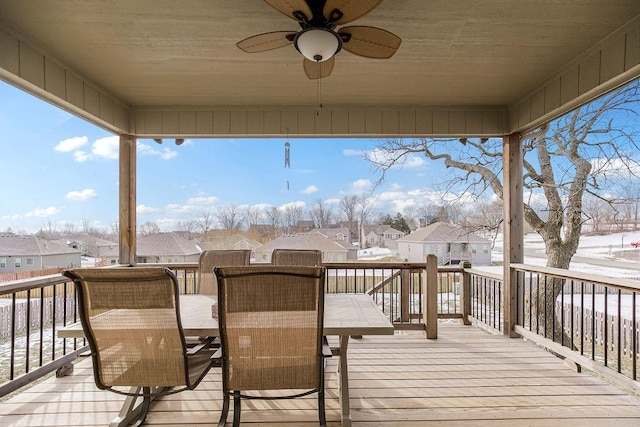 deck with ceiling fan