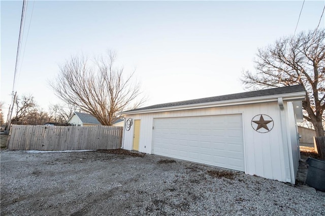 view of garage