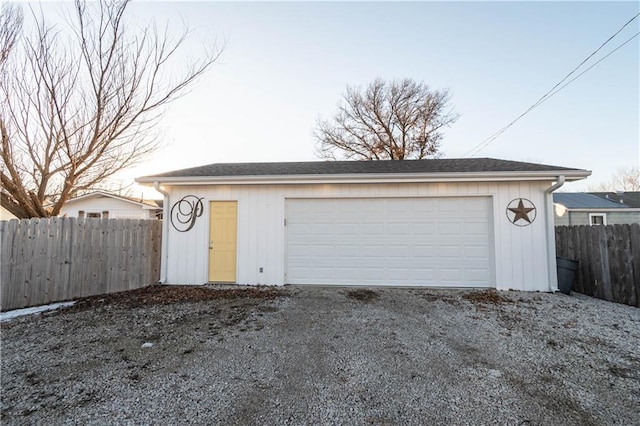 view of garage