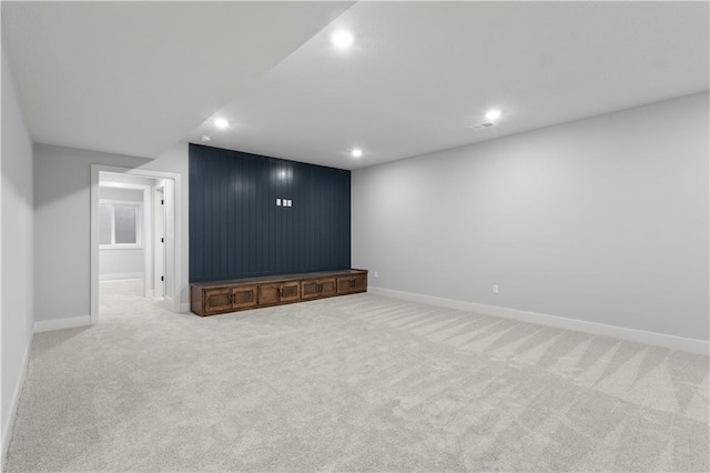 17186 S Heatherwood St, Olathe, KS 66062 - finished basement with recessed lighting, baseboards, and light carpet