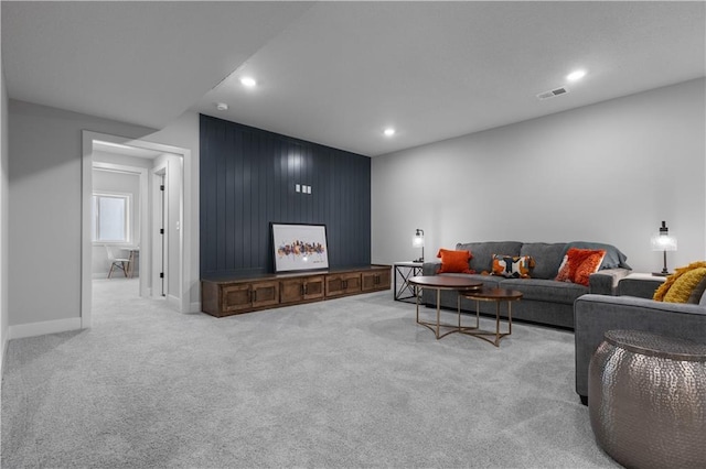 17186 S Heatherwood St, Olathe, KS 66062 - carpeted living area with recessed lighting, baseboards, and a fireplace