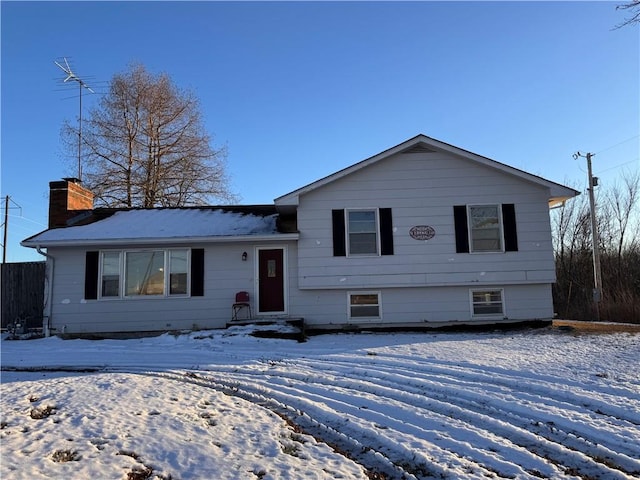 view of split level home