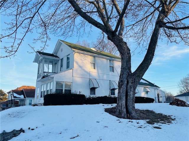 view of snowy exterior