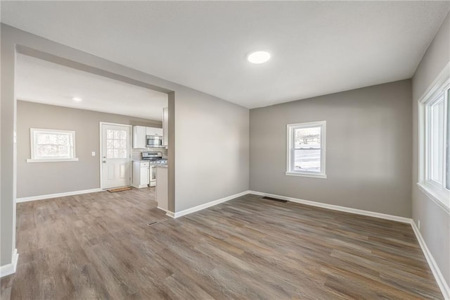 empty room featuring wood-type flooring