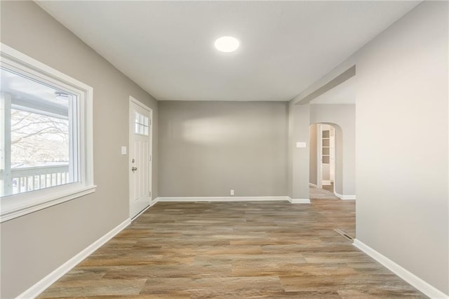 interior space with hardwood / wood-style flooring