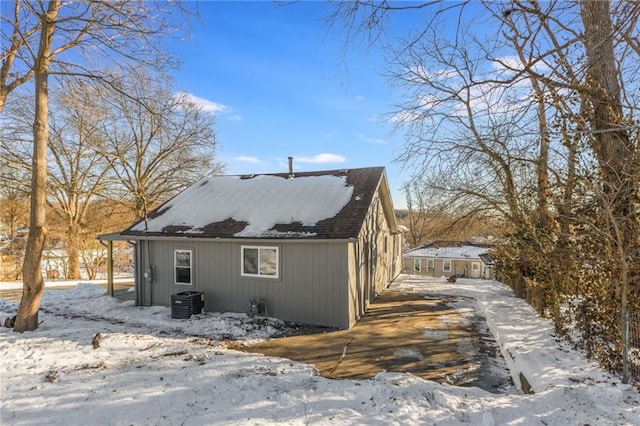 view of snowy exterior