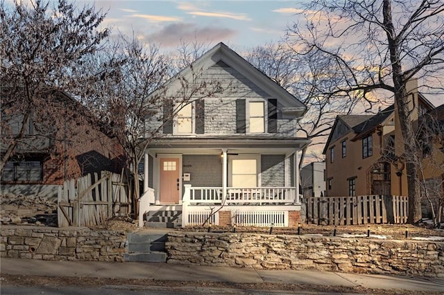 view of front property with a porch