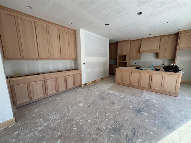 kitchen with light brown cabinets