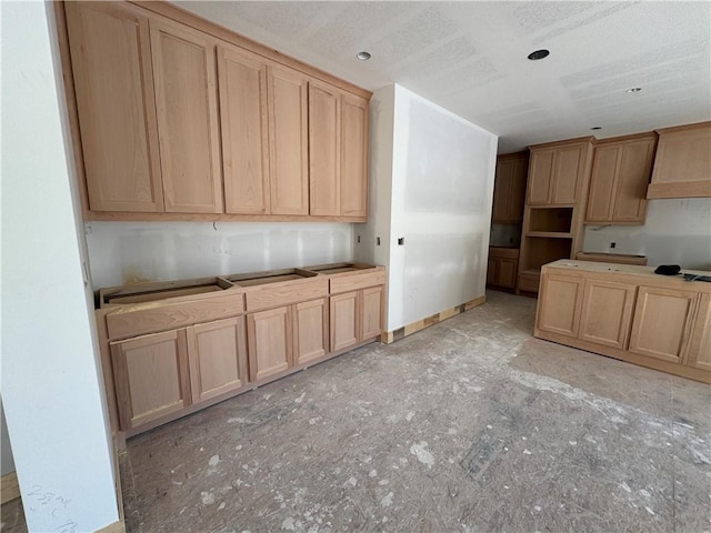 kitchen with light brown cabinets