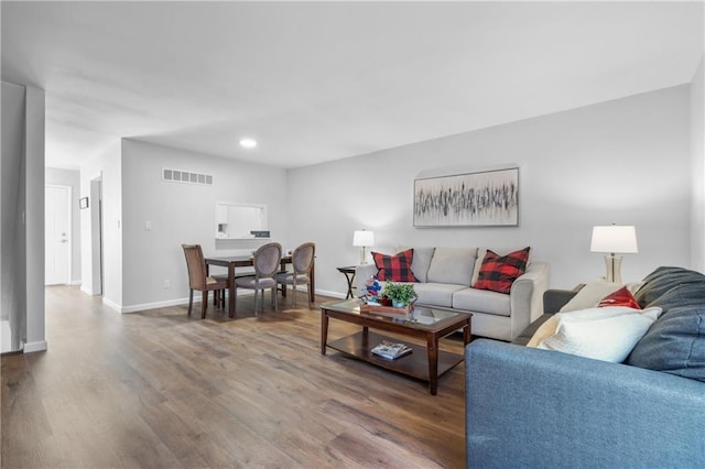 living room featuring hardwood / wood-style flooring