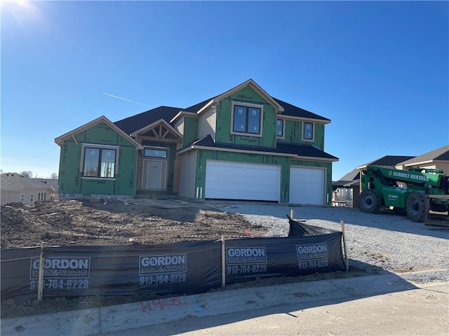 view of front of home featuring a garage