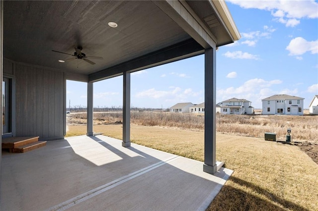 view of patio with ceiling fan