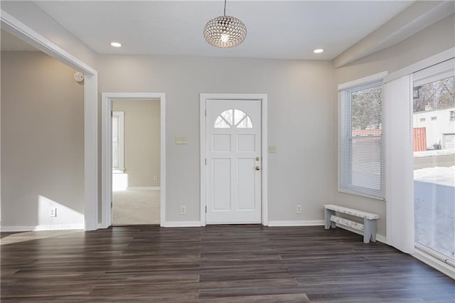 entryway featuring dark hardwood / wood-style flooring