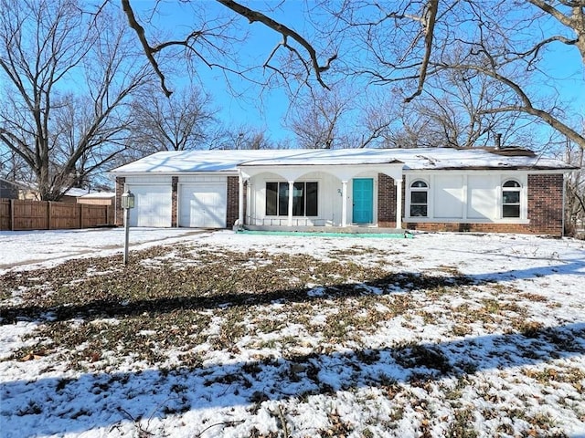 view of front of house with a garage